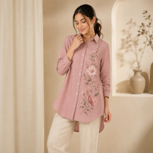 The Elara Floral Shirt Dress